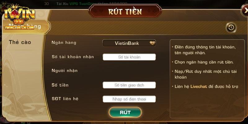 Những hình thức rút tiền IWIN phổ biến nhất